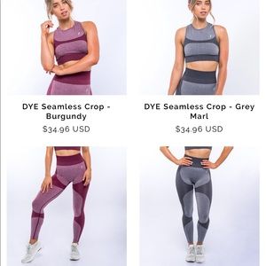 ISO DYE Leggings/Sets in Burgundy or Gray